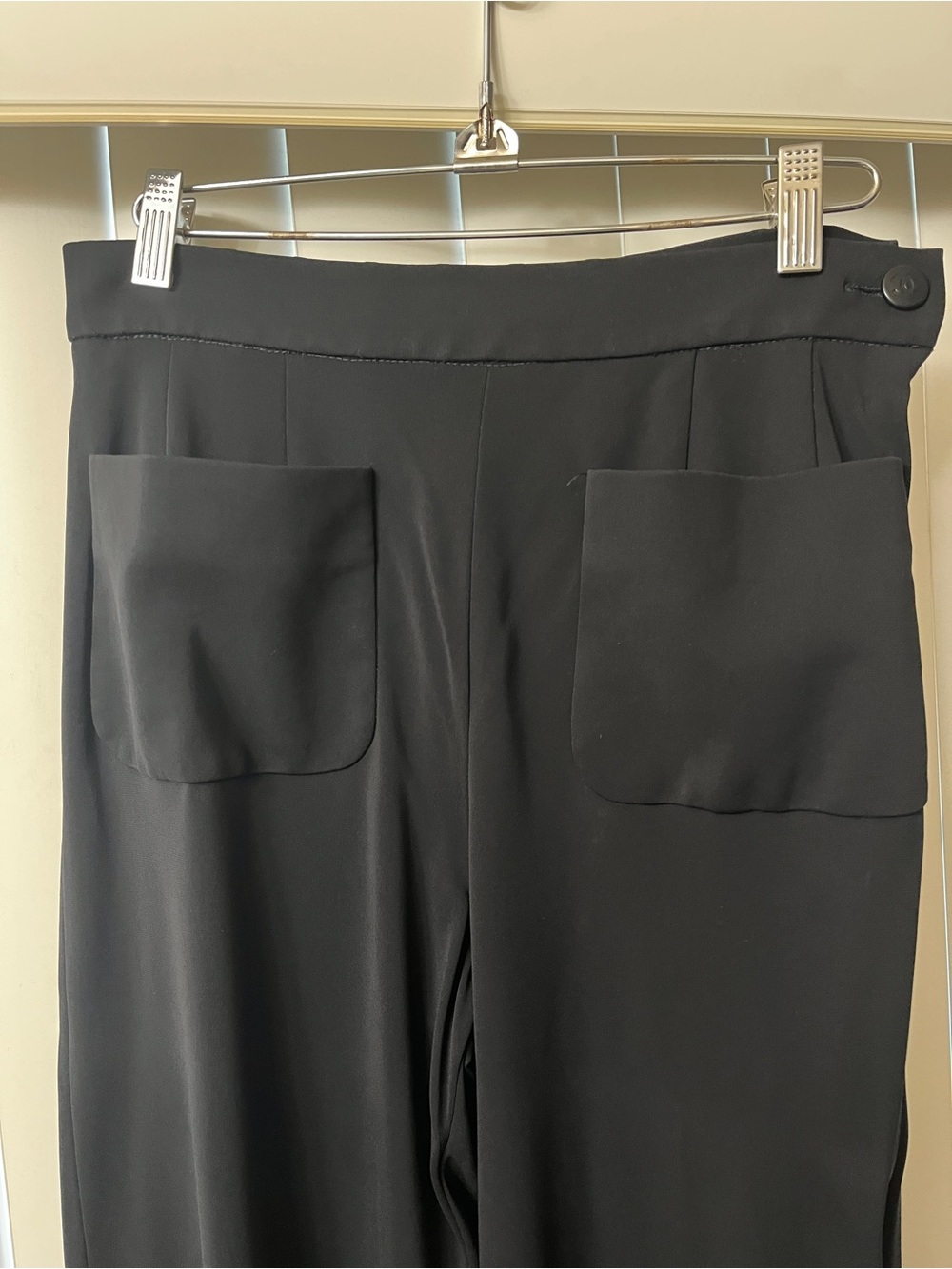 CHANEL Black Wide-Leg Trousers with Front Pockets